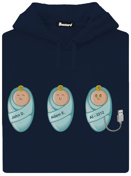 AI baby pánska mikina klokanka Navy