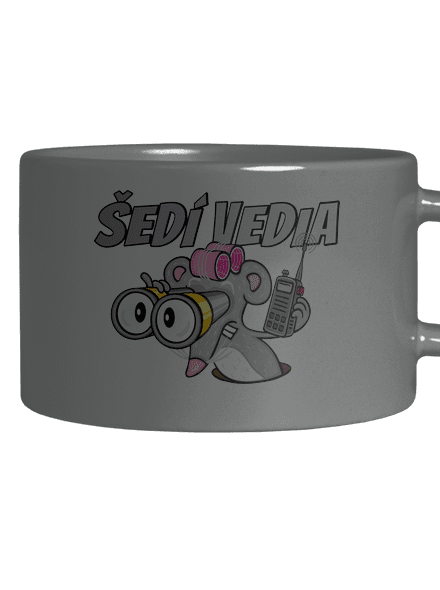 Šedí vedia - myš hrnček makronka Grey Macaron