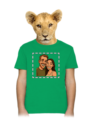 Karikatúra z vlastnej fotky detské tričko Kelly Green