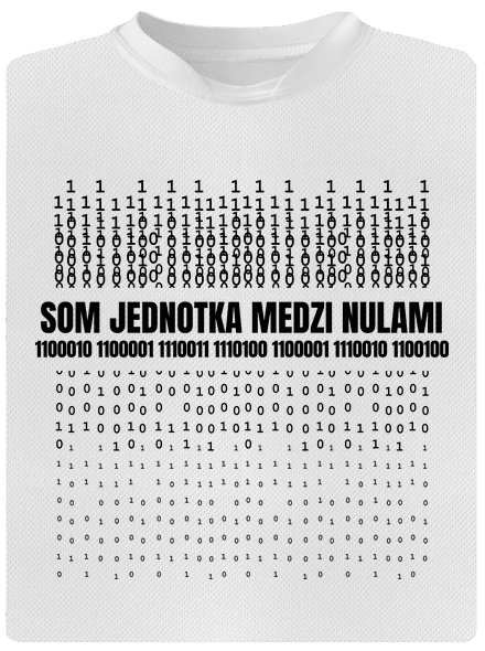 Jednotka medzi nulami pánske športové tričko White