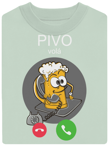 Pívo volá unisex mikina bez kapucne Blush Mint