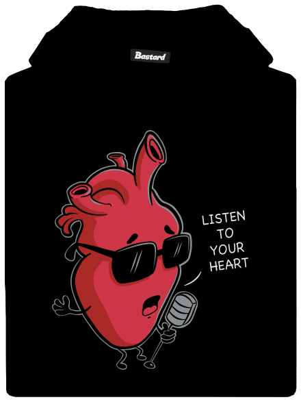Listen to your heart detská mikina klokanka Black