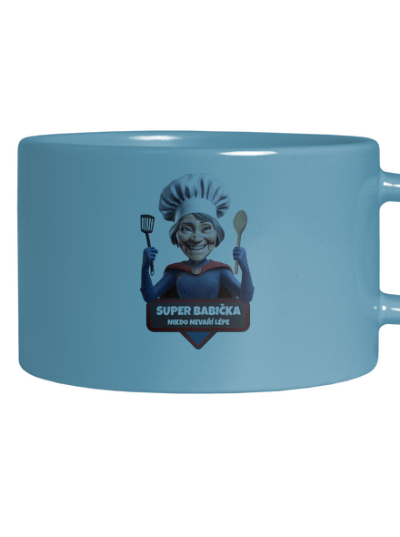 Super babička hrnček makronka Blue Macaron