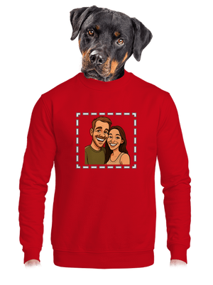 Karikatúra z vlastnej fotky unisex mikina bez kapucne Red