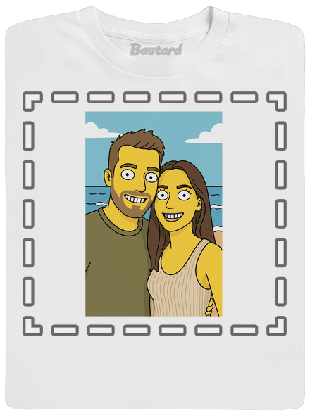 Simpsonovi z vlastnej fotky pánske dlhý rukáv White