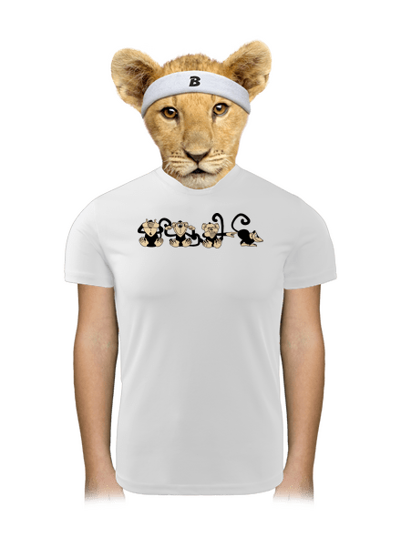 Opica detské športové tričko White