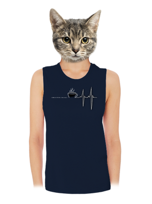 Coffee help dámske tielko voľné Navy