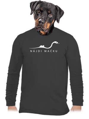 Nájdi mačku pánske dlhý rukáv Dark Grey