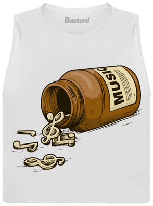 Music Pills dámske tielko voľné White