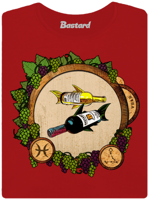 Vínny horoskop: Ryba dámske tričko prémium Red Mal