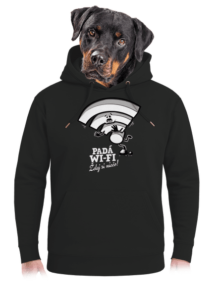 Padá wi-fi unisex mikina premium Dark Black