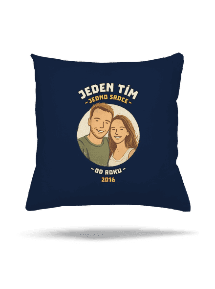 Jeden tím z vlastnej fotky vankúš Dark Navy