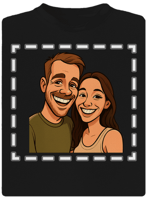 Karikatúra z vlastnej fotky pánske športové tričko Black