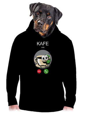 Kafe volá pánska mikina klokanka Black