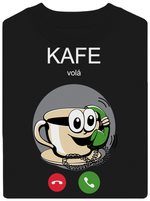 Kafe volá unisex mikina bez kapucne Black
