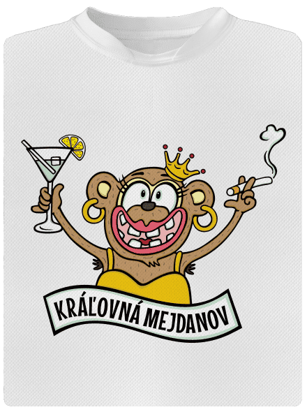 Kráľovná mejdanov pánske športové tričko White