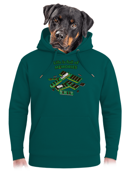 Uchované v pamäti unisex mikina premium Emerald Green