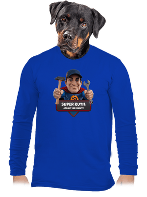 Super otec pánske dlhý rukáv Royal Blue