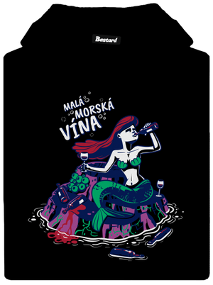 Malá mořská vína pánska mikina klokanka Black