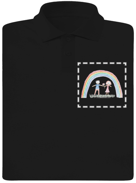 Detské kresby - Nahraj vlastnú pánska polokošeľa Black