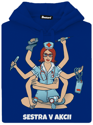 Sestra v akcii dámska mikina klokanka Royal Blue Mal