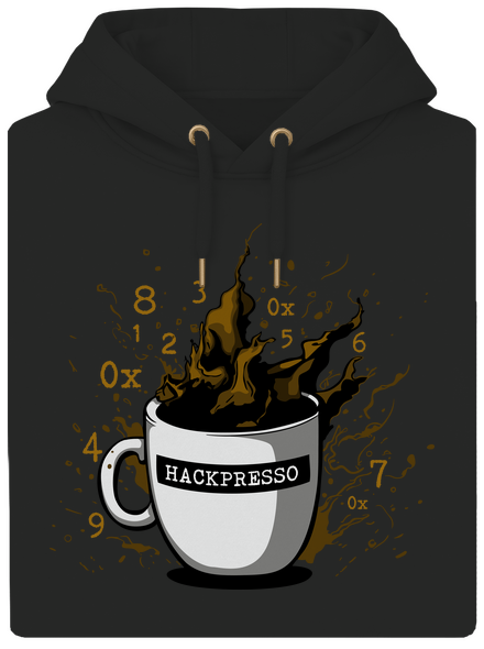 Hackpresso  unisex mikina premium Dark Black