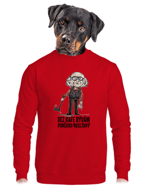 Neklidný bez kafe unisex mikina bez kapucne Red