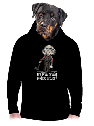 Neklidný bez piva pánska mikina klokanka Black