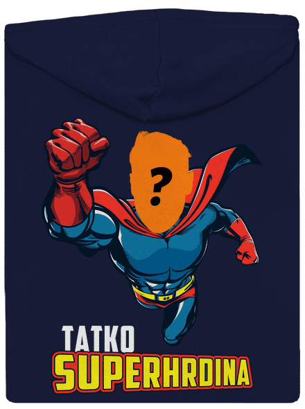 Tatko superhrdina pánska mikina na zips Navy