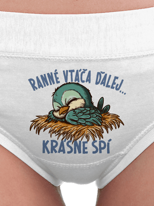 Ranné vtáča spí dámske nohavičky White