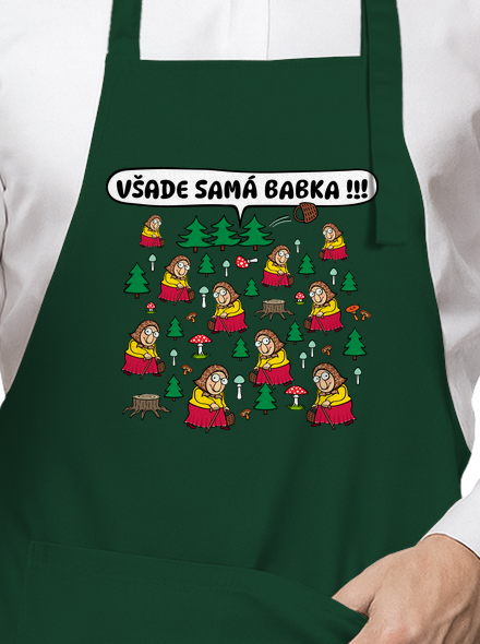 Všade samá babka zástera Bottle Green