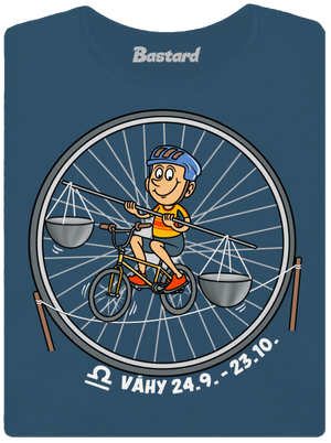 Cyklistický horoskop: Váhy dámske tričko prémium Petrol Blue