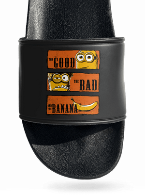 Hodný zlý a banán šľapky Black