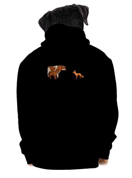 Vůl, pes a vulpes pánska mikina na zips Black