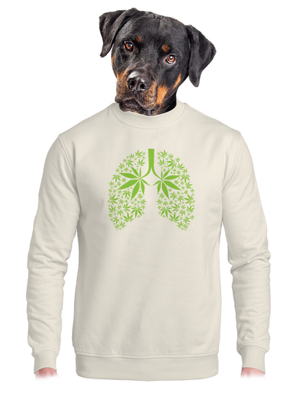 Ganja pľúca unisex mikina bez kapucne Off White