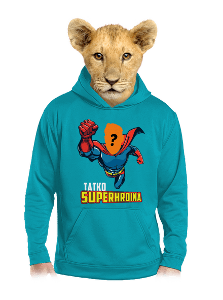 Tatko superhrdina detská mikina klokanka Hawaiian Blue