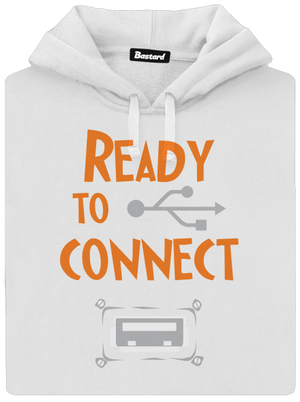 USB pripojenie dámska mikina klokanka White