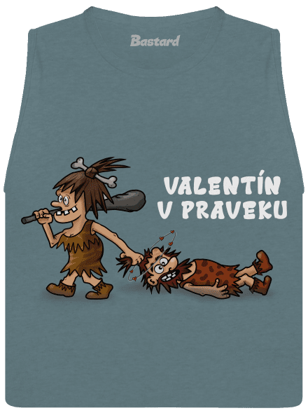 Valentín v praveku dámske tielko voľné Heather Deep Teal