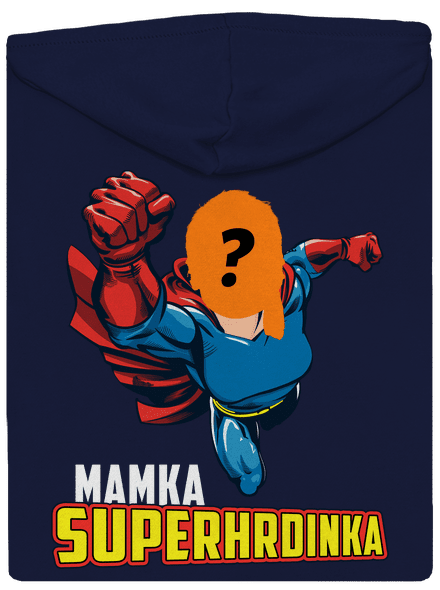 Mamka superhrdinka pánska mikina na zips Navy