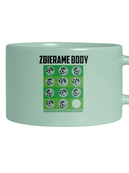 Zbierame body - futbal hrnček makronka Mint Macaron