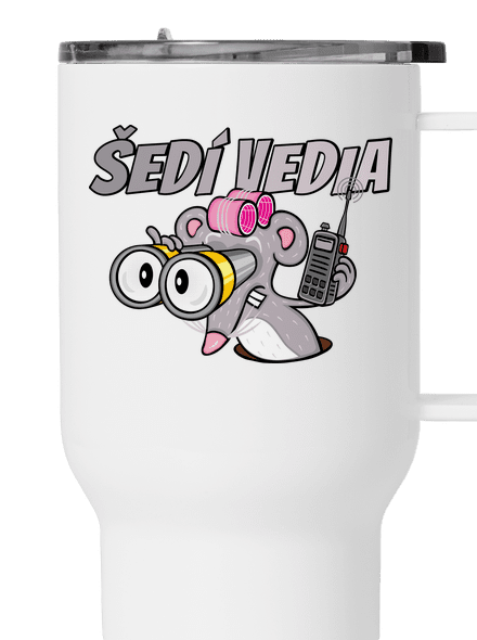 Šedí vedia - myš termohrnček White