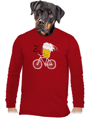Tour de beer pánske dlhý rukáv Red