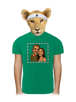 Karikatúra z vlastnej fotky detské športové tričko Kelly Green Mal