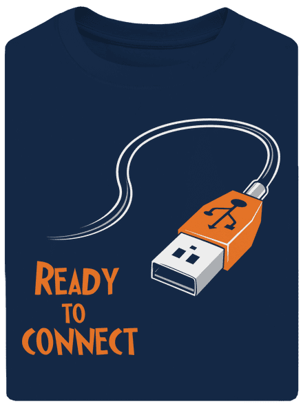 USB pripojenie unisex tričko oversized Midnight Blue