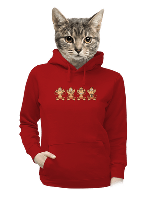 Opička s mobilom dámska mikina klokanka Red Mal