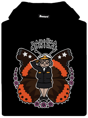 Babička admirál pánska mikina klokanka Black