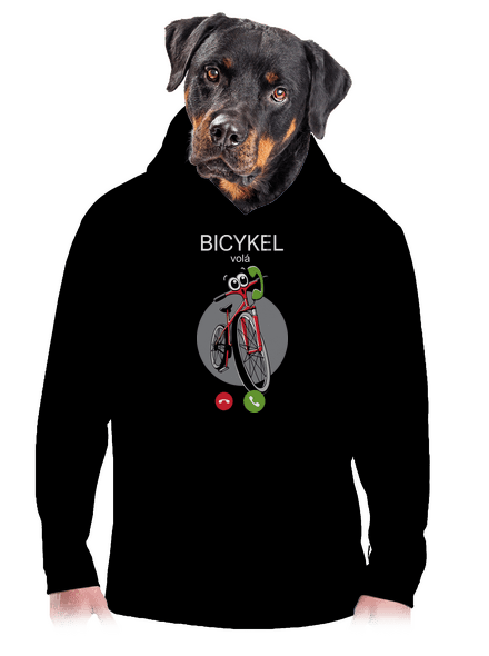 Bicykel volá pánska mikina klokanka Black