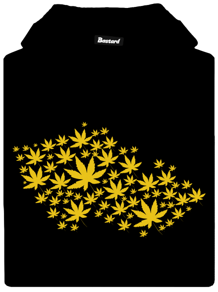 Ganja Country pánska mikina klokanka Black