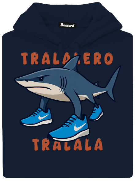Tralalero Tralala – Italian Brainrot pánska mikina klokanka Navy