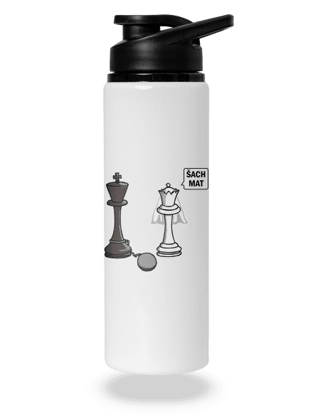 Šach mat flaša na vodu White
